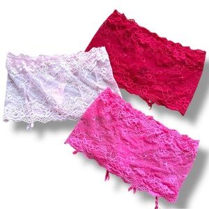 Victoria's Secret Red and Pink Lace Panties